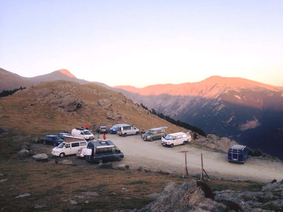 Vans camping in the Pyrenees, vanlife escape from Coronavirus